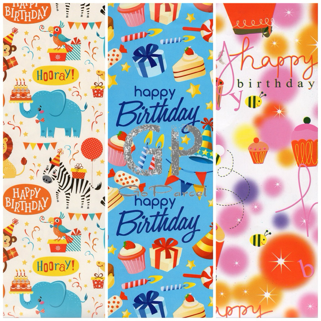 

( 5 Lembar ) SR HAPPY BDAY - KERTAS KADO ULANG TAHUN GIFT WRAPPING PAPER HAPPY BIRTHDAY PESTA PARTY