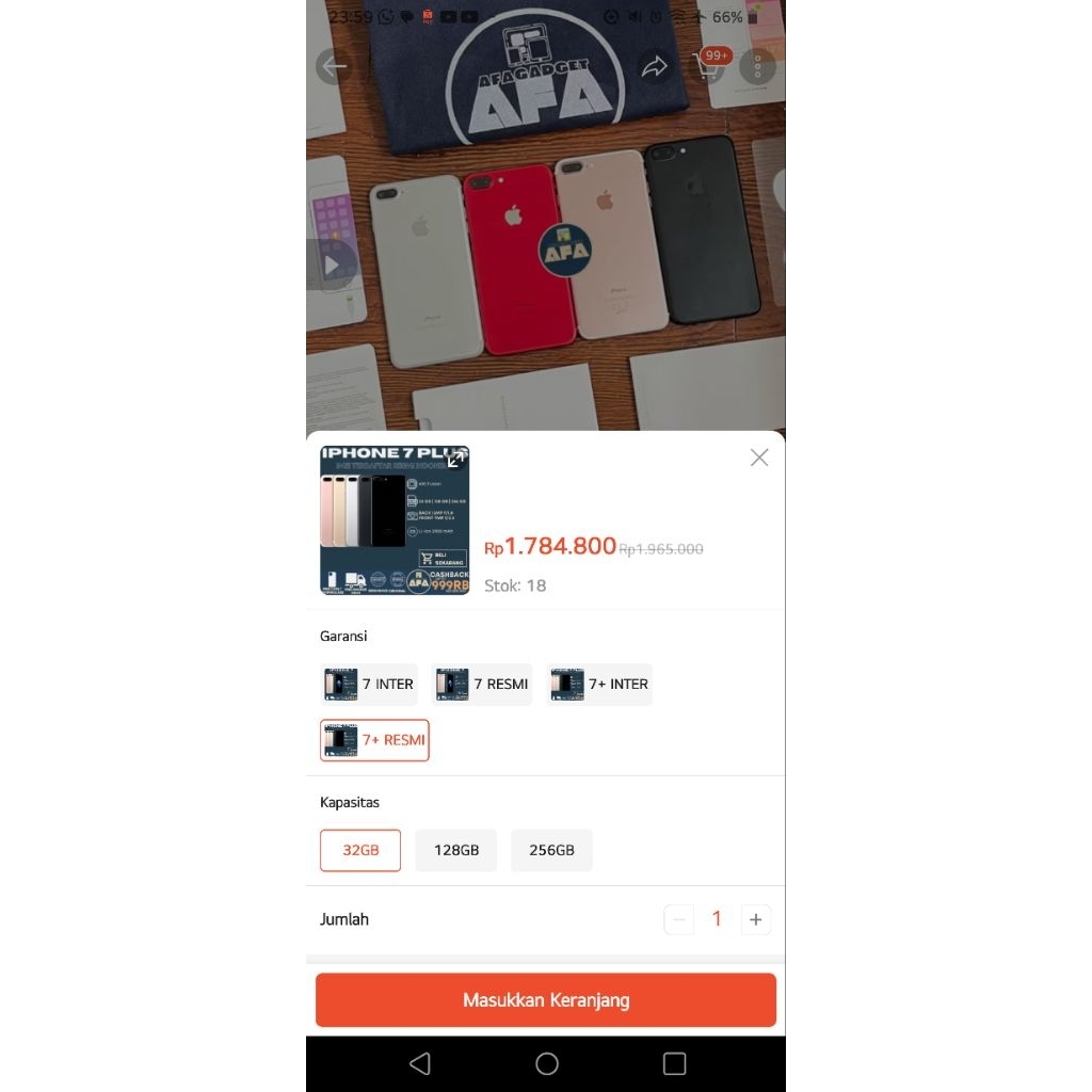 IP 7+ IMEI PERMANENT BUKAN INTER