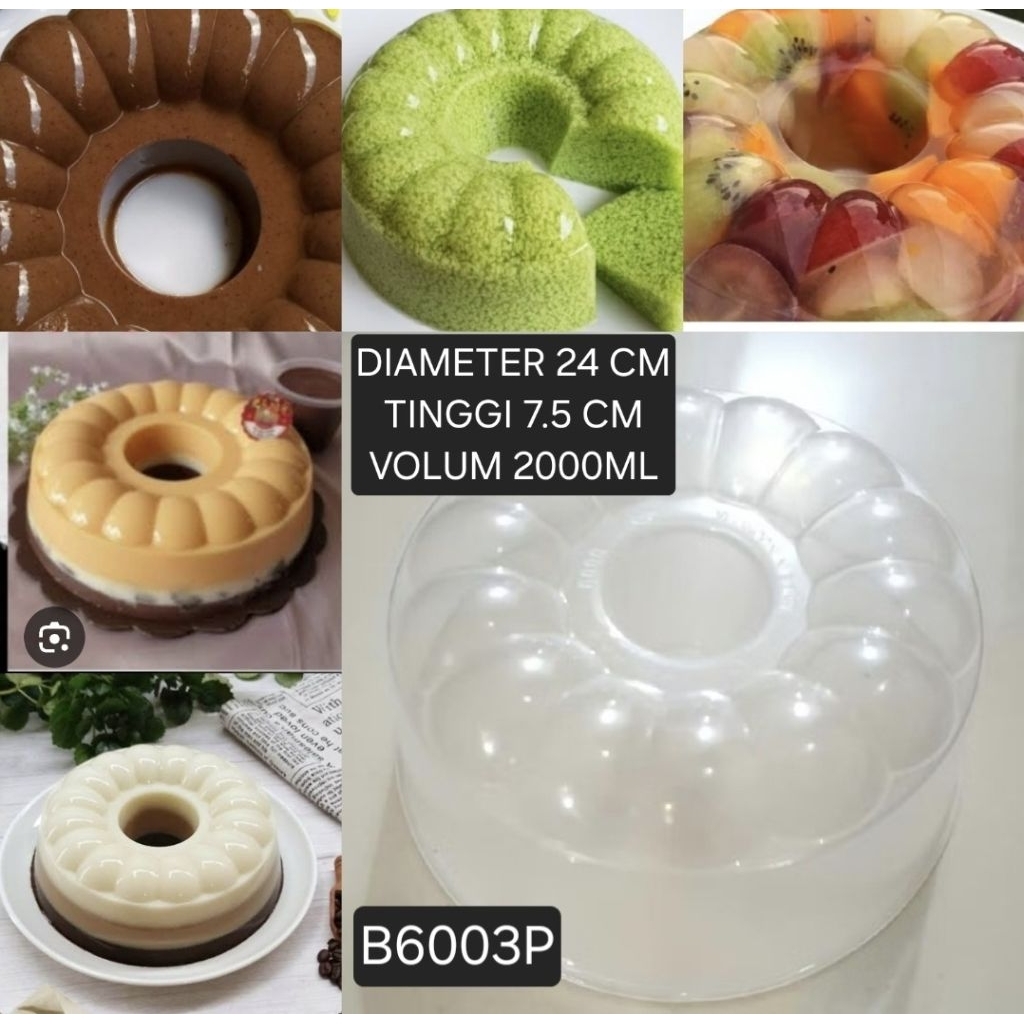 GRATIS BUBBLE WRAP  Cetakan Puding/Bolu Kukus Diameter 24 cm TANTOS B6003P Loyang Plastik AGER AGAR/