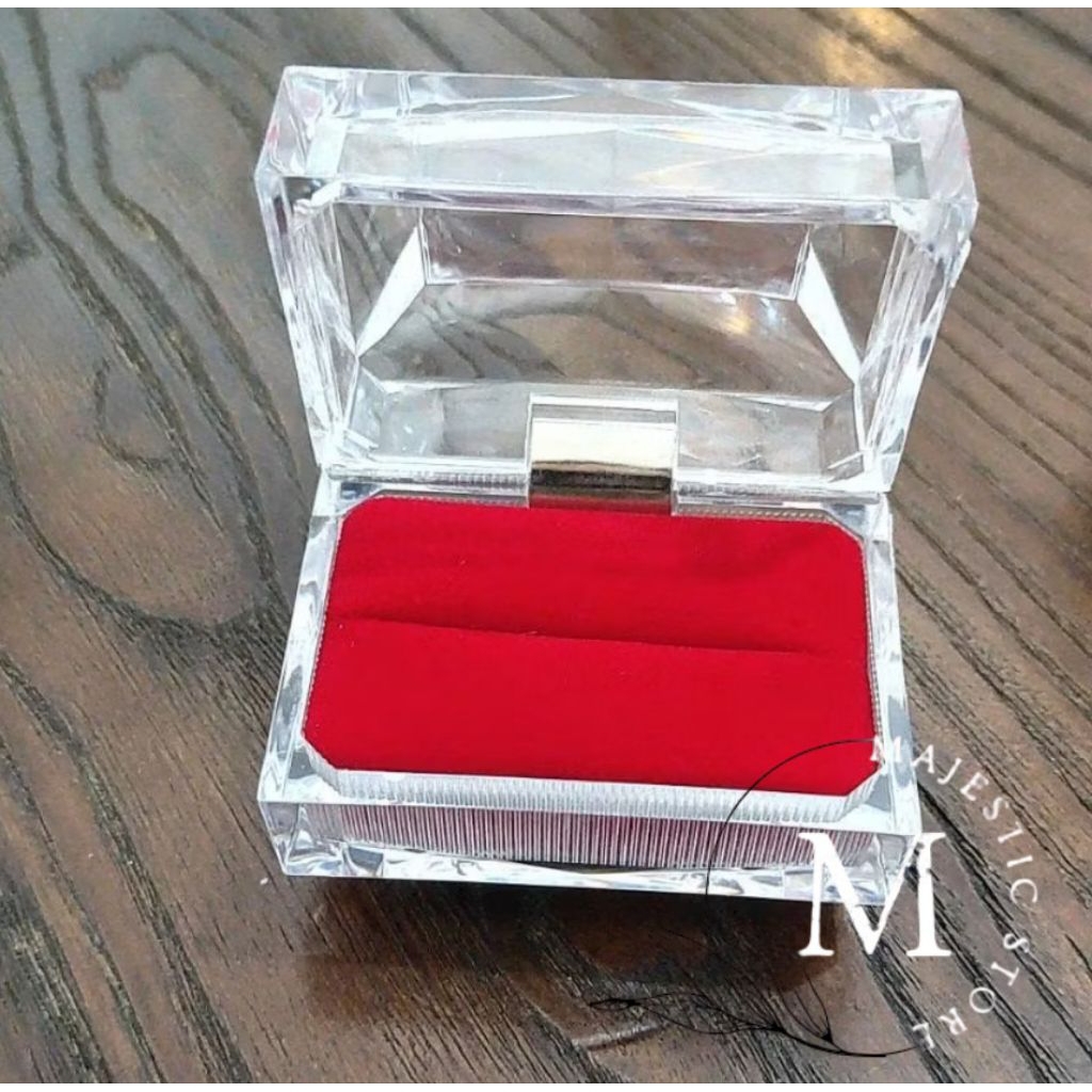 Kotak Cincin Kristal Lamaran Tunangan Muat 2 Cincin