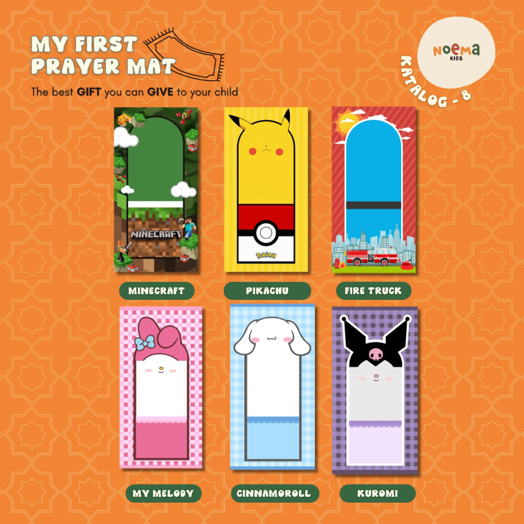 Sajadah lipat / sejadah anak / sajadah custom nama / prayer mat / sajadah unik / sajadah karakter / 