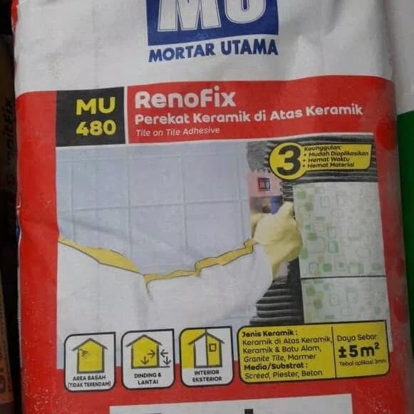 MU 480 MU480 semen mortar perekat keramik di atas keramik 25kg