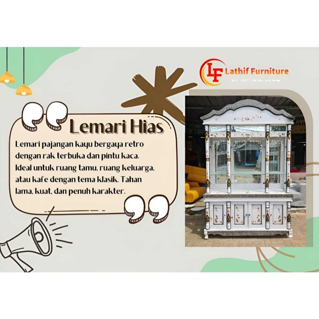 Lemari Pajangan Kayu/Lemari Hias/Bufet Hiasan