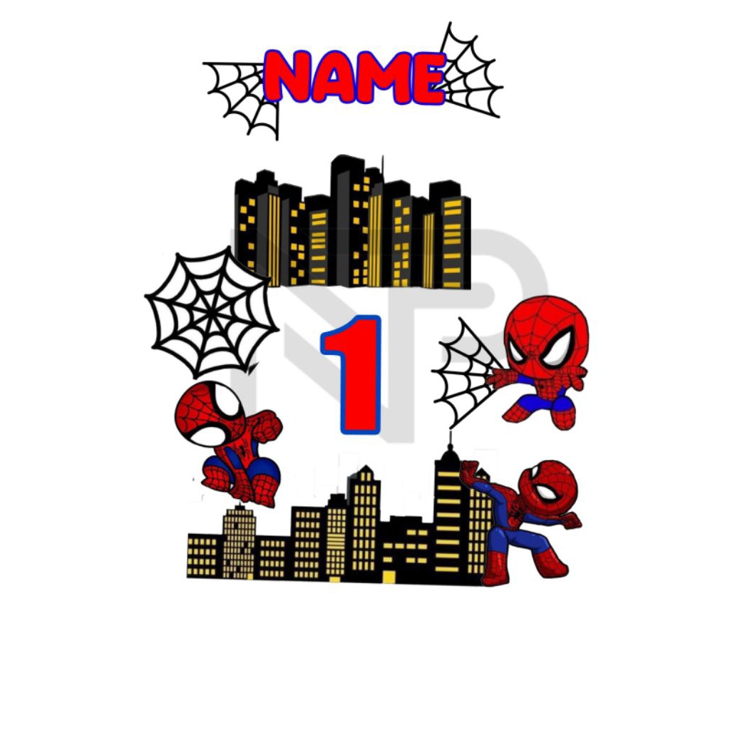 

Topper kue/hiasan kue ulang tahun // Spiderman custom request nama