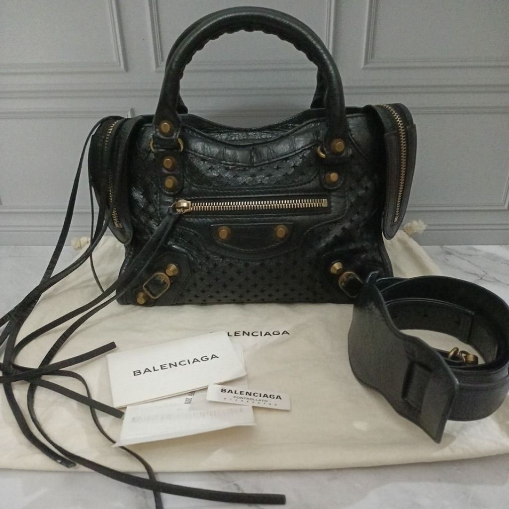 Balenciaga Mini City Perforated Preloved Authentic
