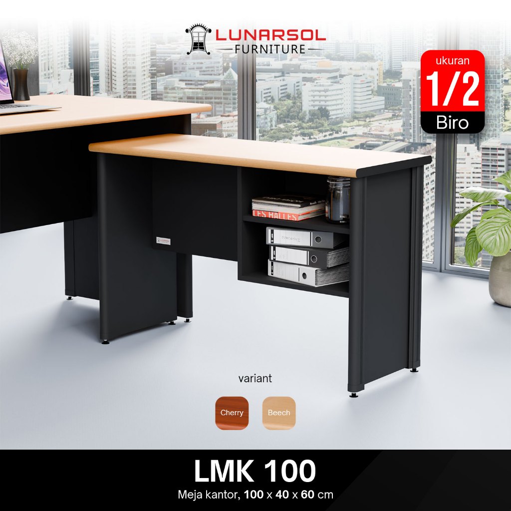 LUNARSOL LMK 100 Meja Kantor Samping | Meja Biro | 1/2 Biro