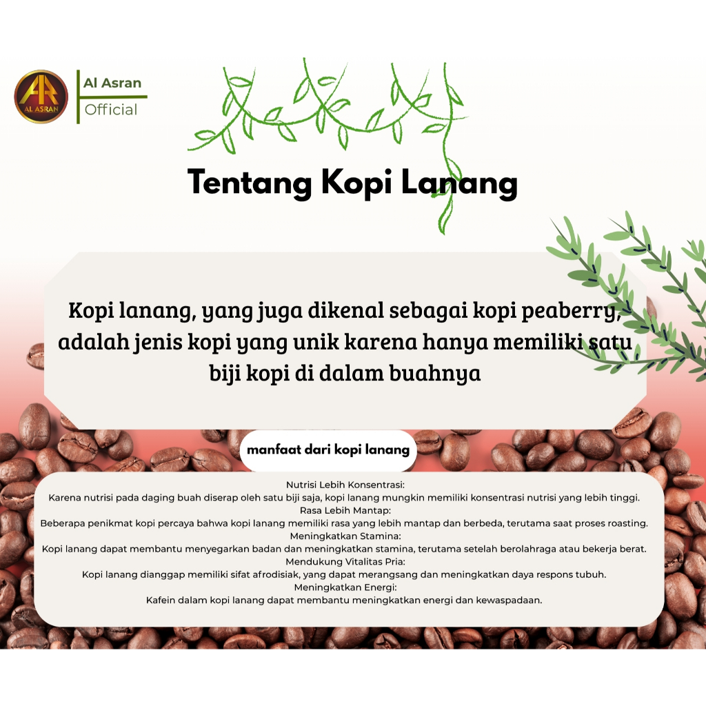 

Kopi Lanang Godeg AL ASRAN super premium coffee untuk pria dan wanita [SPECIAL EDITION]