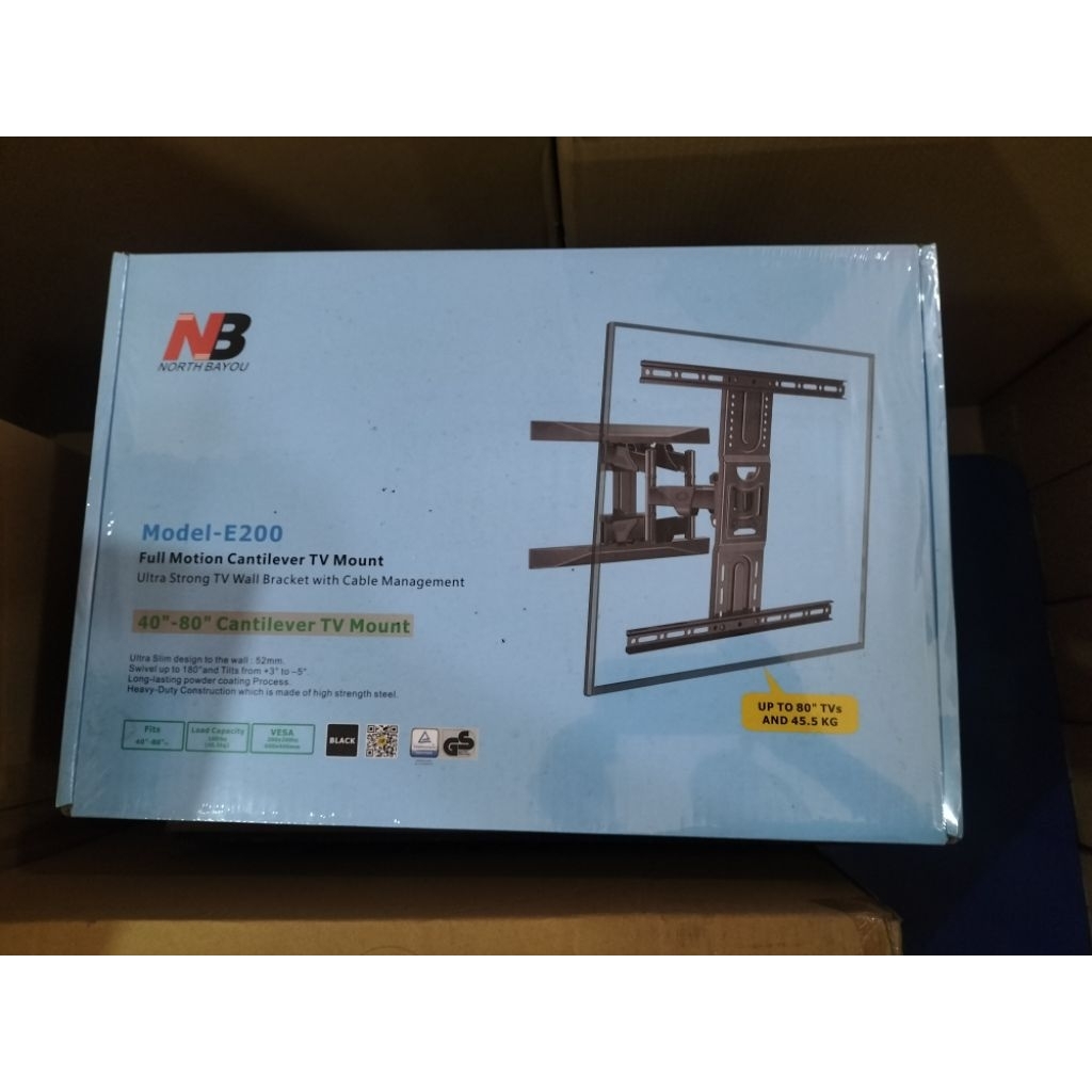 NORTH BAYOU Wall Bracket TV Swivel 40-80 inch NB E200
