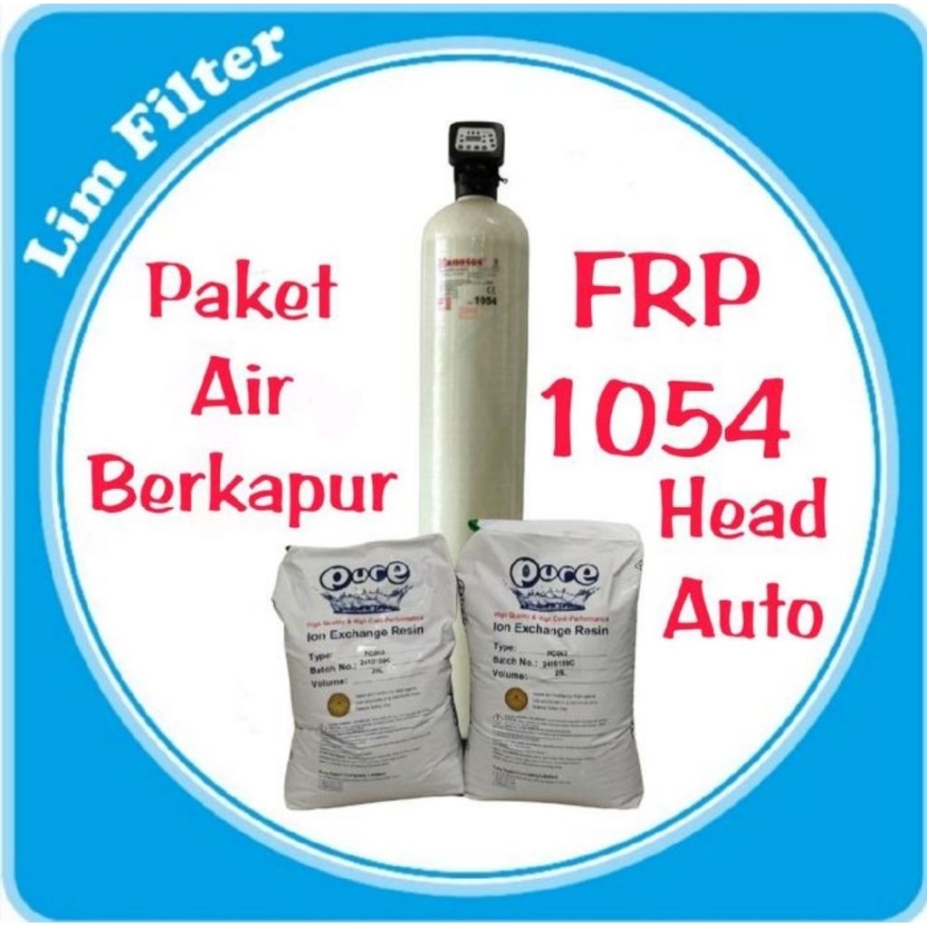 PAKET FILTER RESIN SOFTENER FRP 1054 + HEAD SOFTENER AUTOMATIC