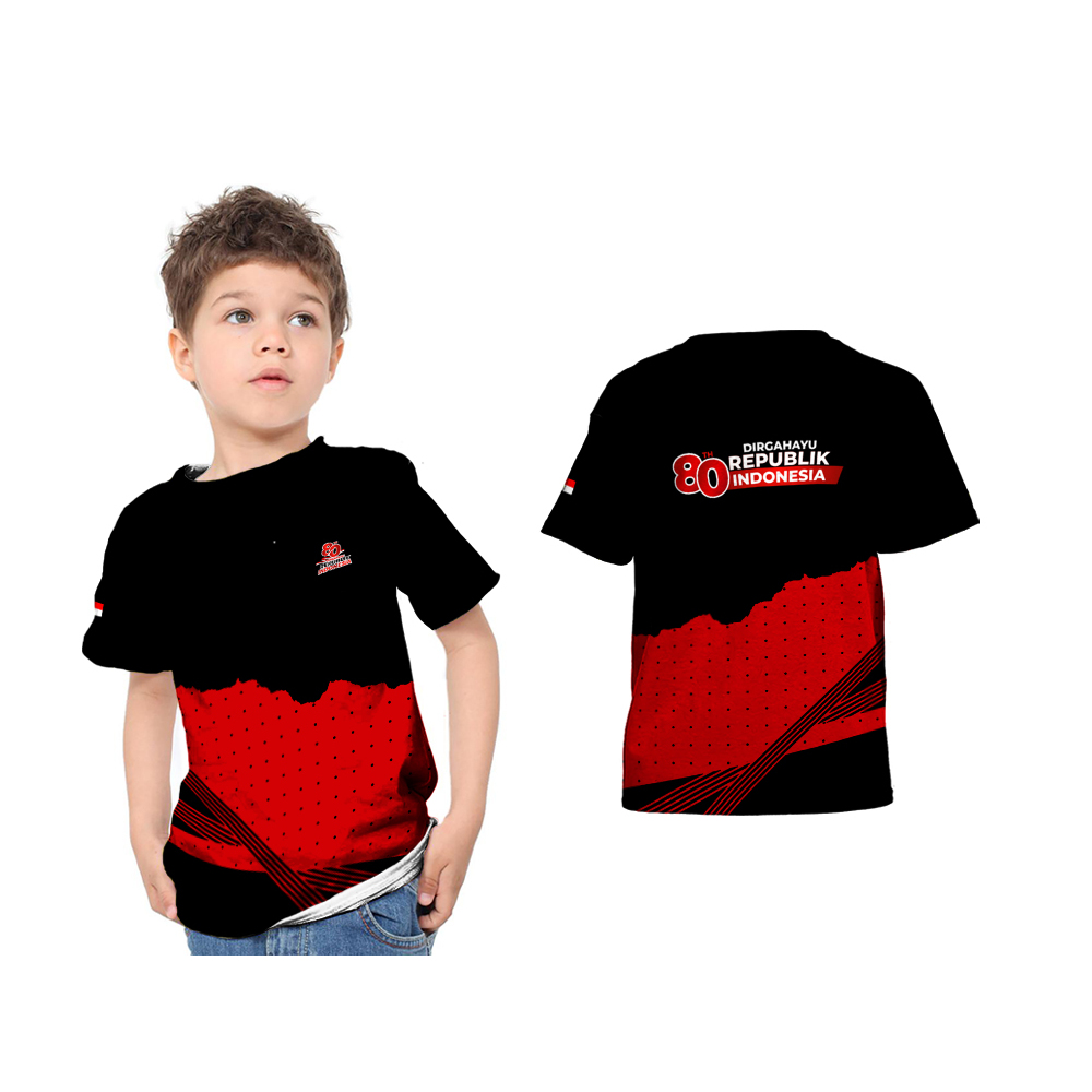 Kaos Agustus Anak / Baju Anak 17 AGUSTUS 2025 Lengan Pendek / Baju Agustusan Anak