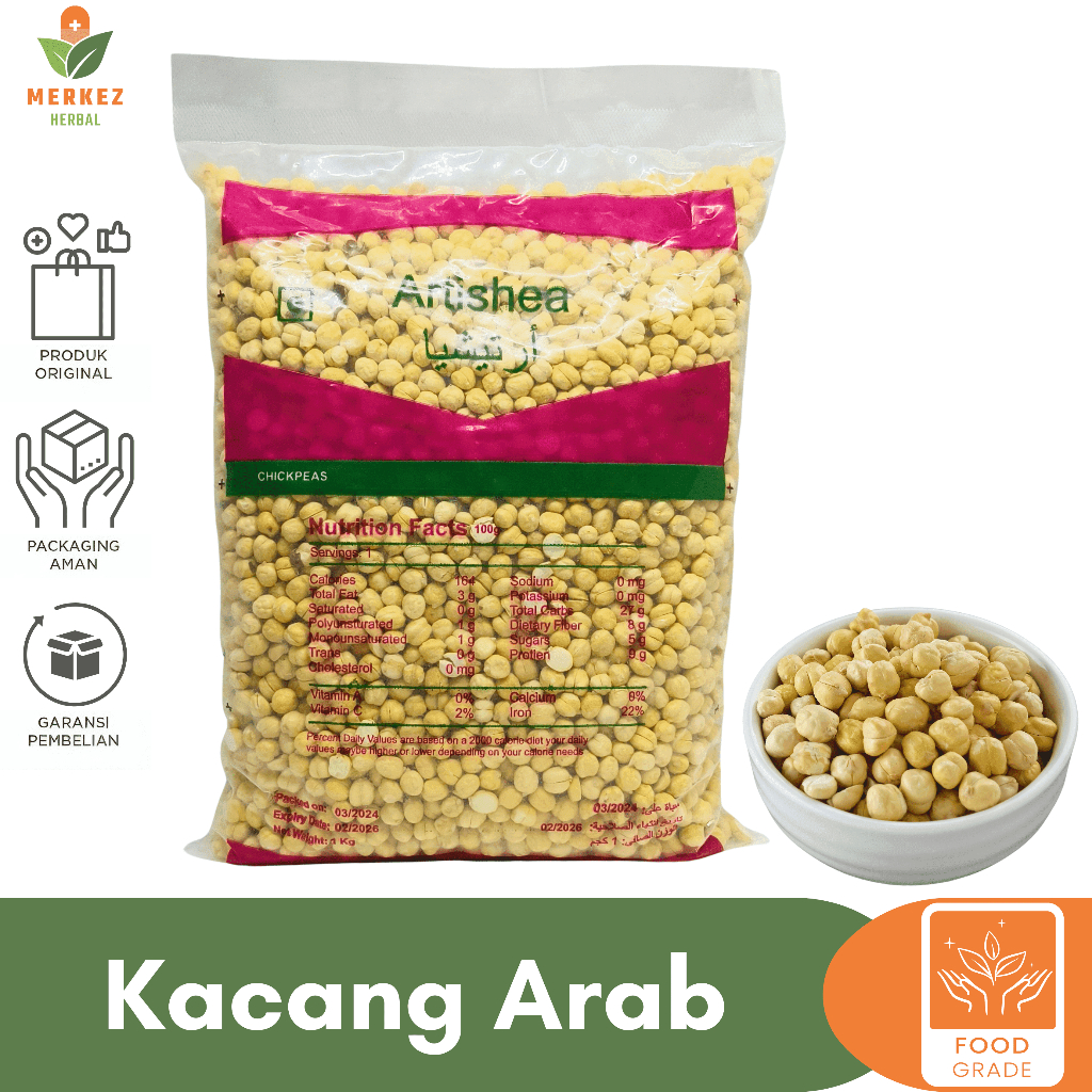 

Kacang Chickpeas Arab Mekah 1Kg Matang Panggang Ori Al Madina Original Oleh Oleh Haji dan Umroh