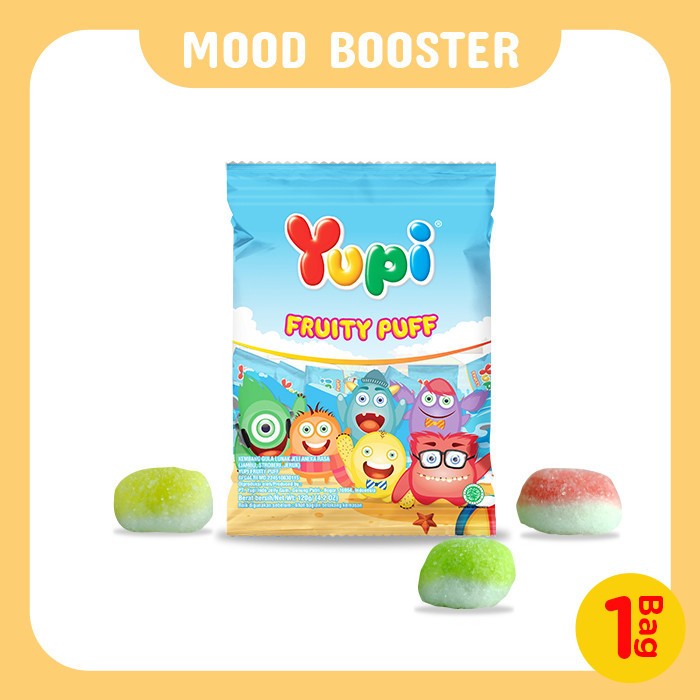 

Yupi Fruity Puff Bag 120 gr Isi 50 Pcs