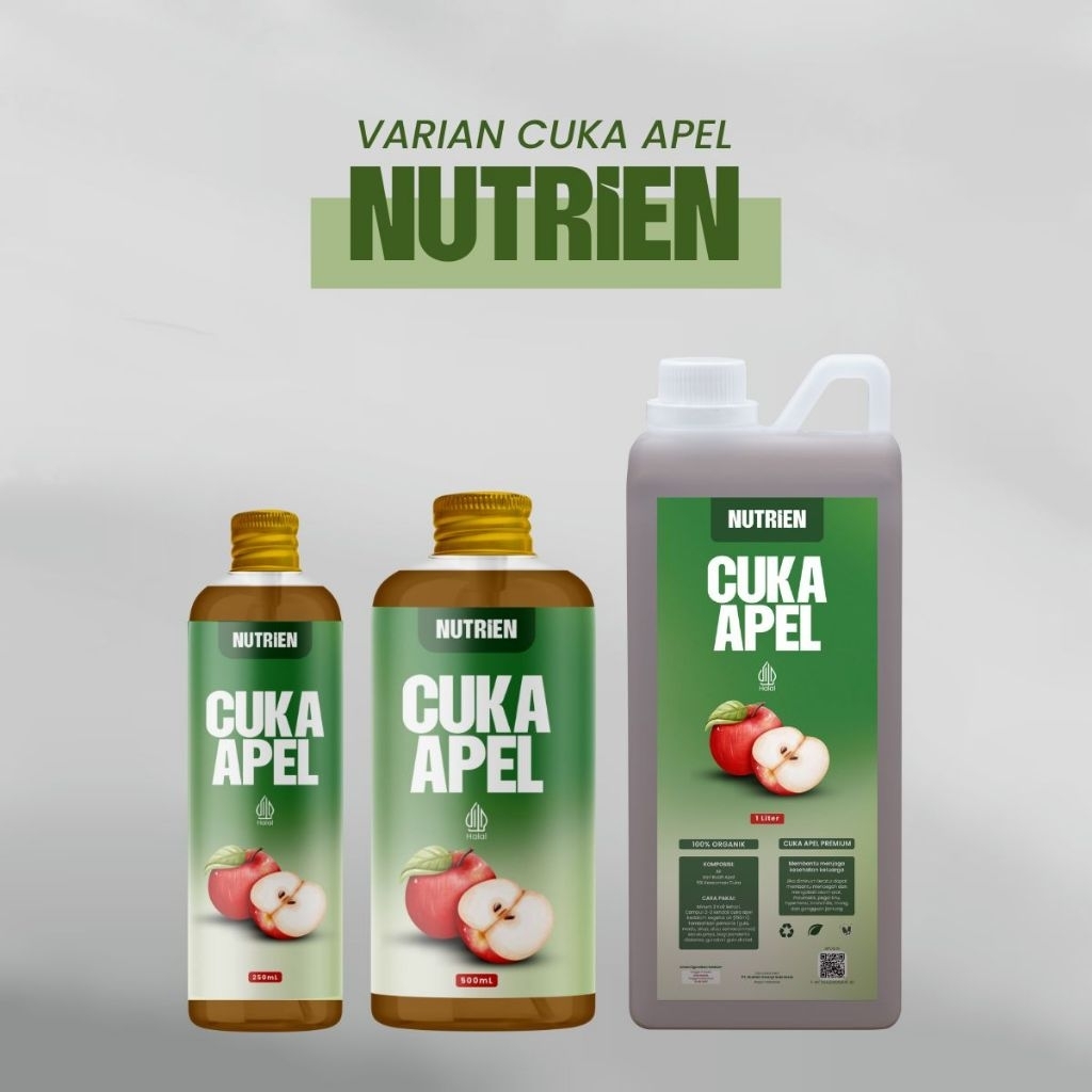 

Nutrien - Cuka Apel Murni With Mother Premium Apple Cider Vinegar