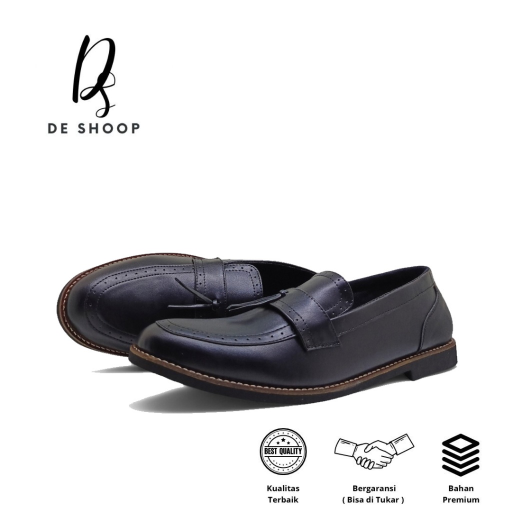 DeShoop Sepatu LOAFER Kulit Sapi Asli Ukuran Big Size | No. 44 45 46 47 | Rekomendasi Sepatu Kerja K
