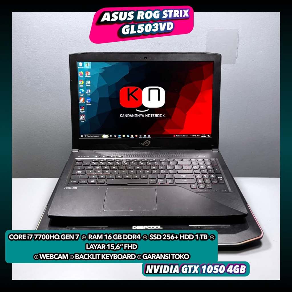 Asus Rog Strix GL503VD Core i7 7700HQ GTX1050 Ram16GB Ssd256+Hdd1TB 15,6inch