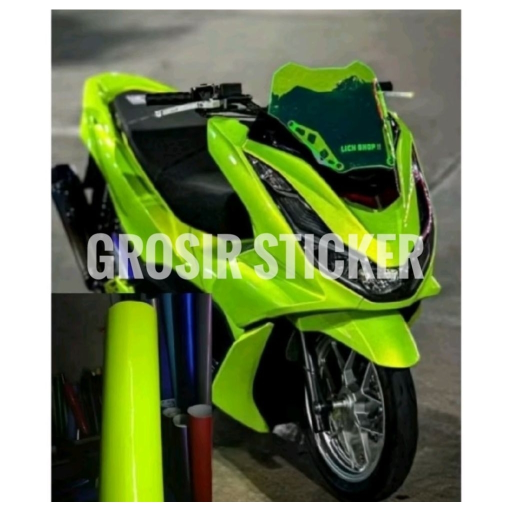 Stiker Skotlet Hijau Muda Glossy Scotlite Motor Hijau Stabilo Sticker Warna Hijau