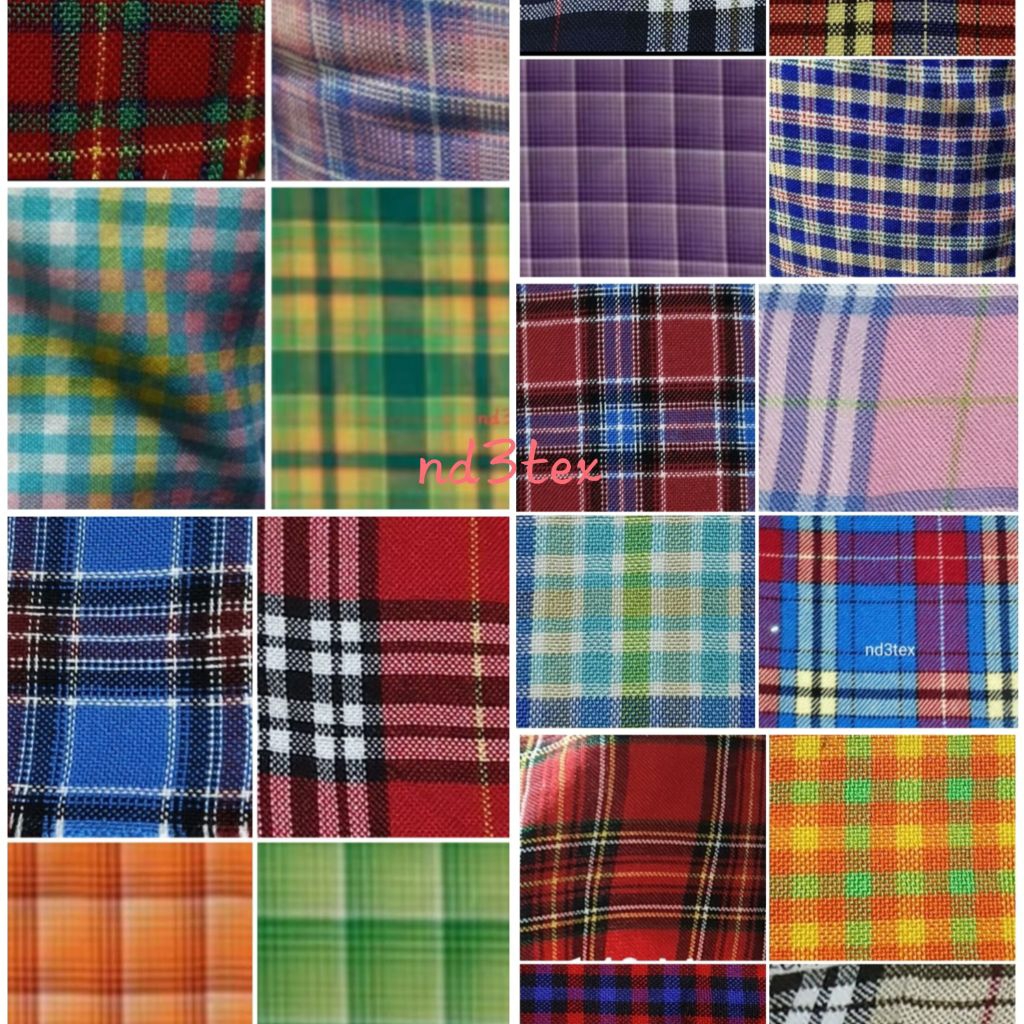 Kain Kotak Motif Seragam Sekolah Meteran / Kain  Kotak Yarn dyed