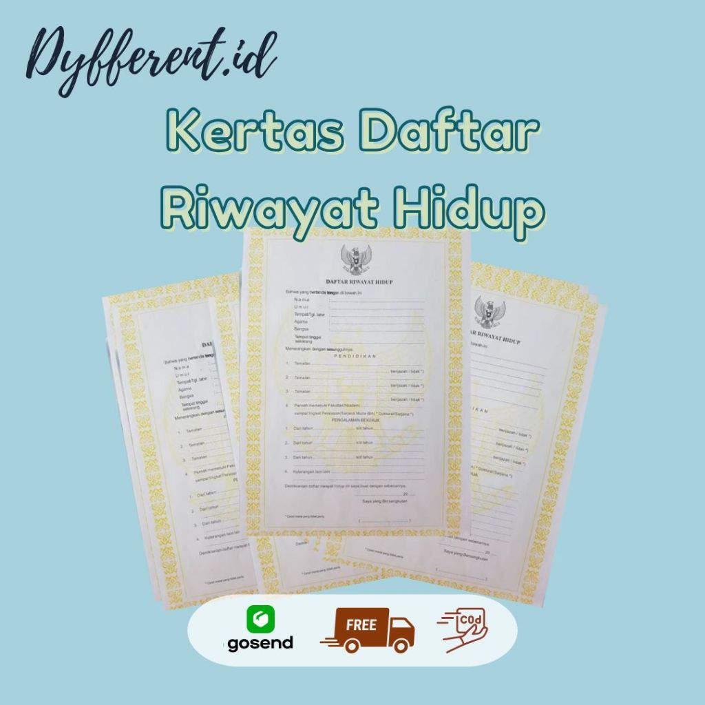

KERTAS CURRICULUM VITAE / CV / LAMARAN KERJA / Daftar Riwayat Hidup / Kertas Riwayat Hidup per lembar