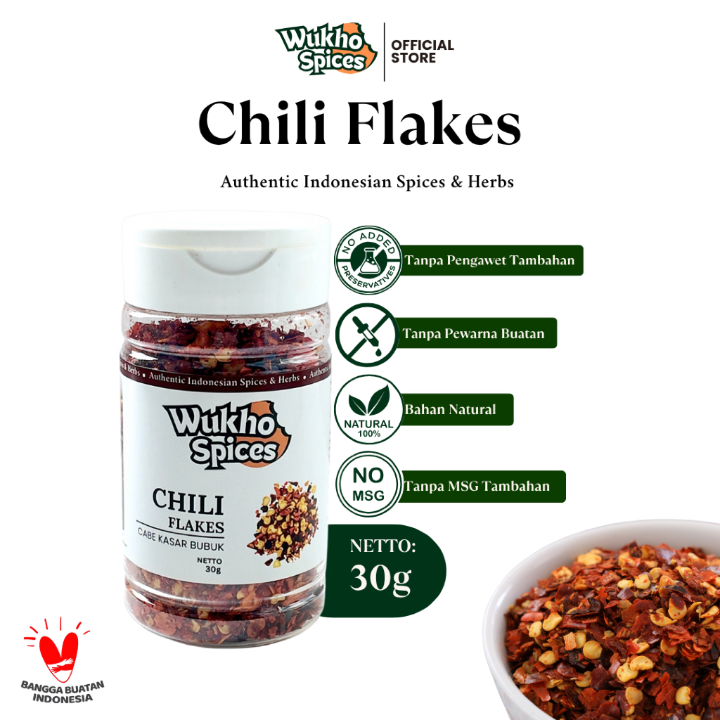 

Wukho Spices - Chili Flakes / Cabe Kasar Bumbu Dapur