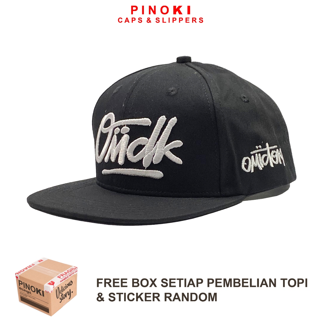 PINOKI Topi Snapback Caps Hip Hop Original Hitam