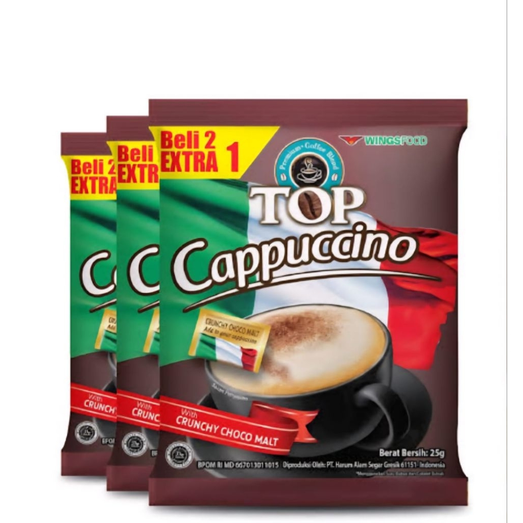

TOP KOPI CAPPUCINO kopi instant @25g isi 15saset