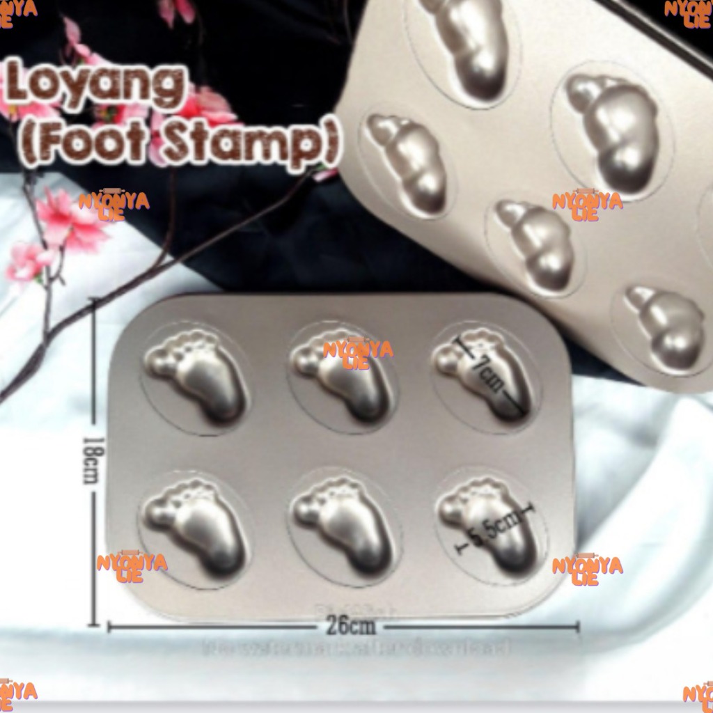 LCK01 Loyang Cetakan KUE Kering Jelly Agar Coklat Bolu Tapak Kaki Bayi Bulat Putu Ayu Nyonya Lie