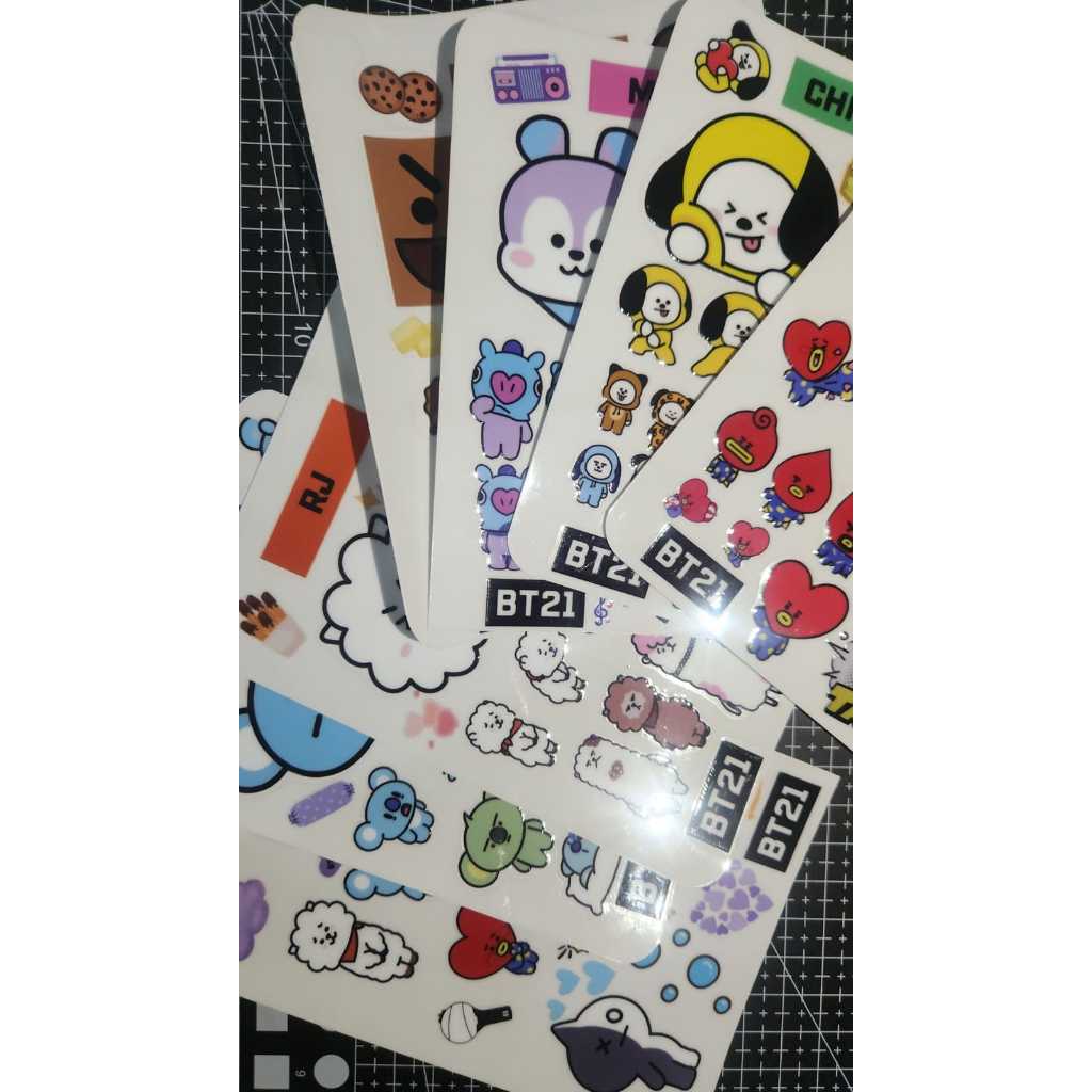 

Stiker UV DTF BT21 Fullset – 8 Karakter Lengkap | Ukuran A3