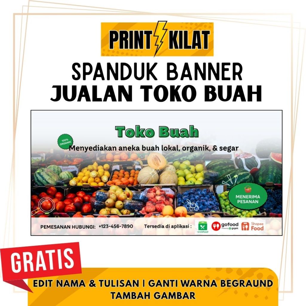 SPANDUK JUALAN BUAH | BANNER TOKO BUAH