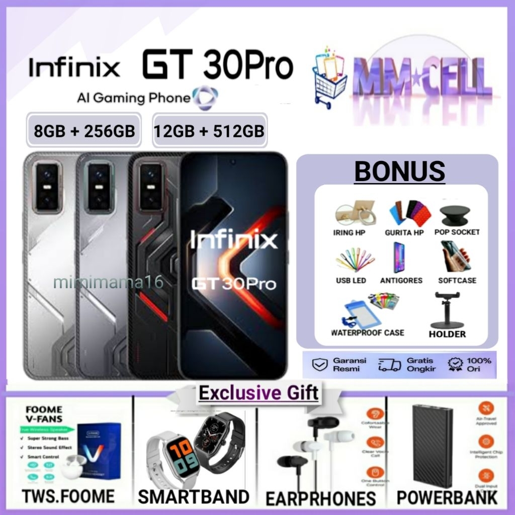 INFINIX GT 30 PRO 5G NFC RAM 12/512 GB | INFINIX GT 30PRO 5G 8/256 GB NFC  GARANSI RESMI INFINIX IND