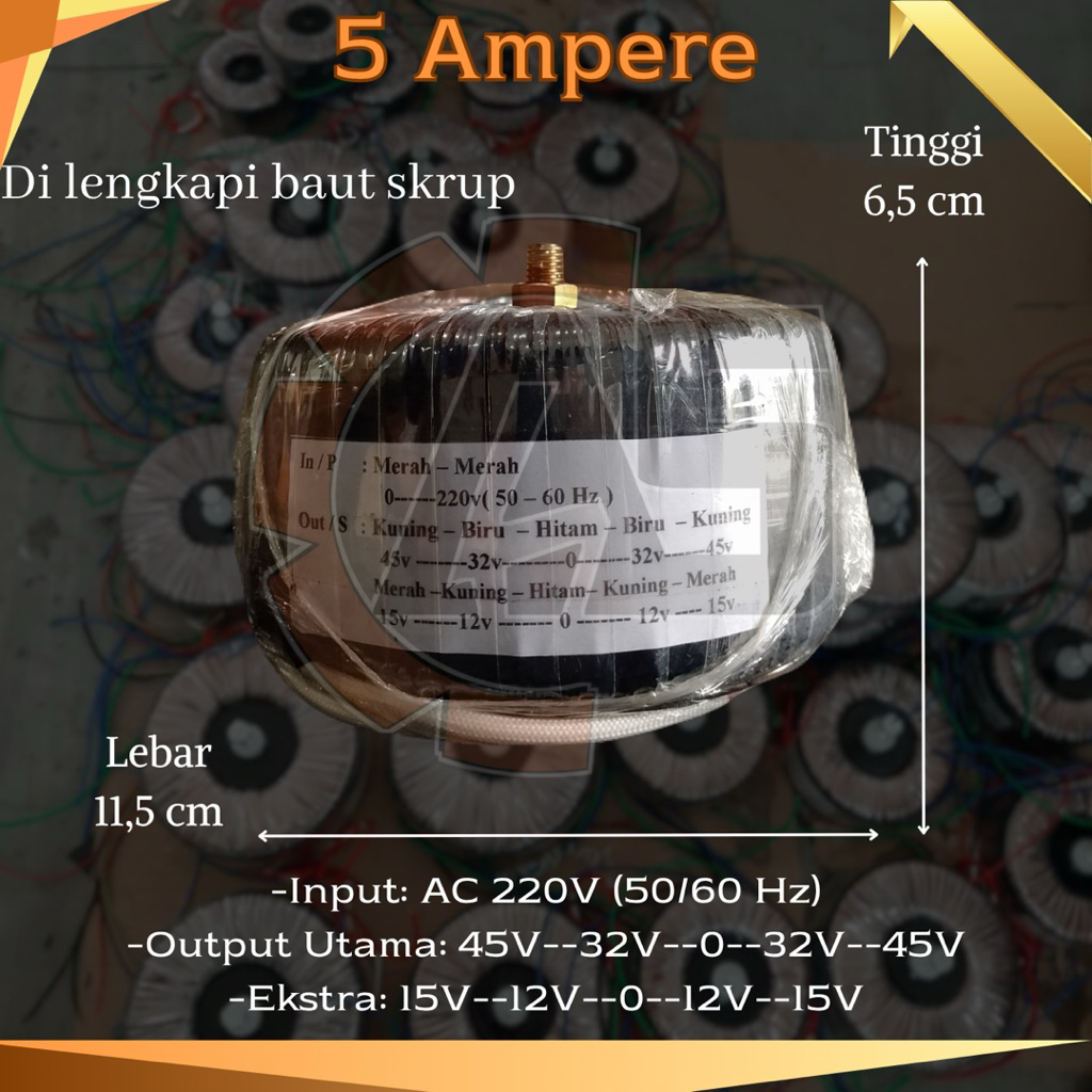 Selalu_Juara Trafo Teroid Donat 5A Ct 45V-32V