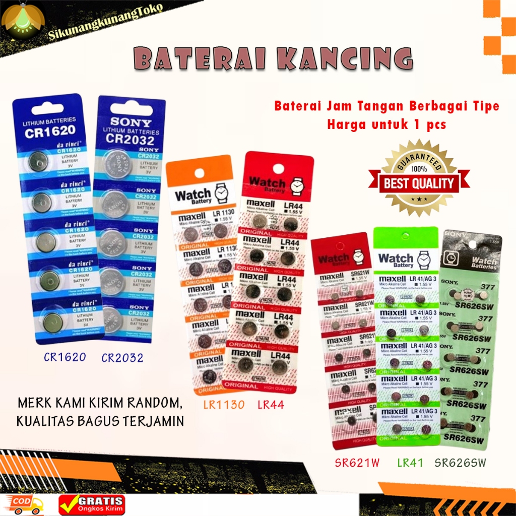 (SKN) Baterai Batre Kancing Battery Jam Tangan Maxell AG10 LR1130 LR 1130 SR54 LR44 GP189 Tutup Pent