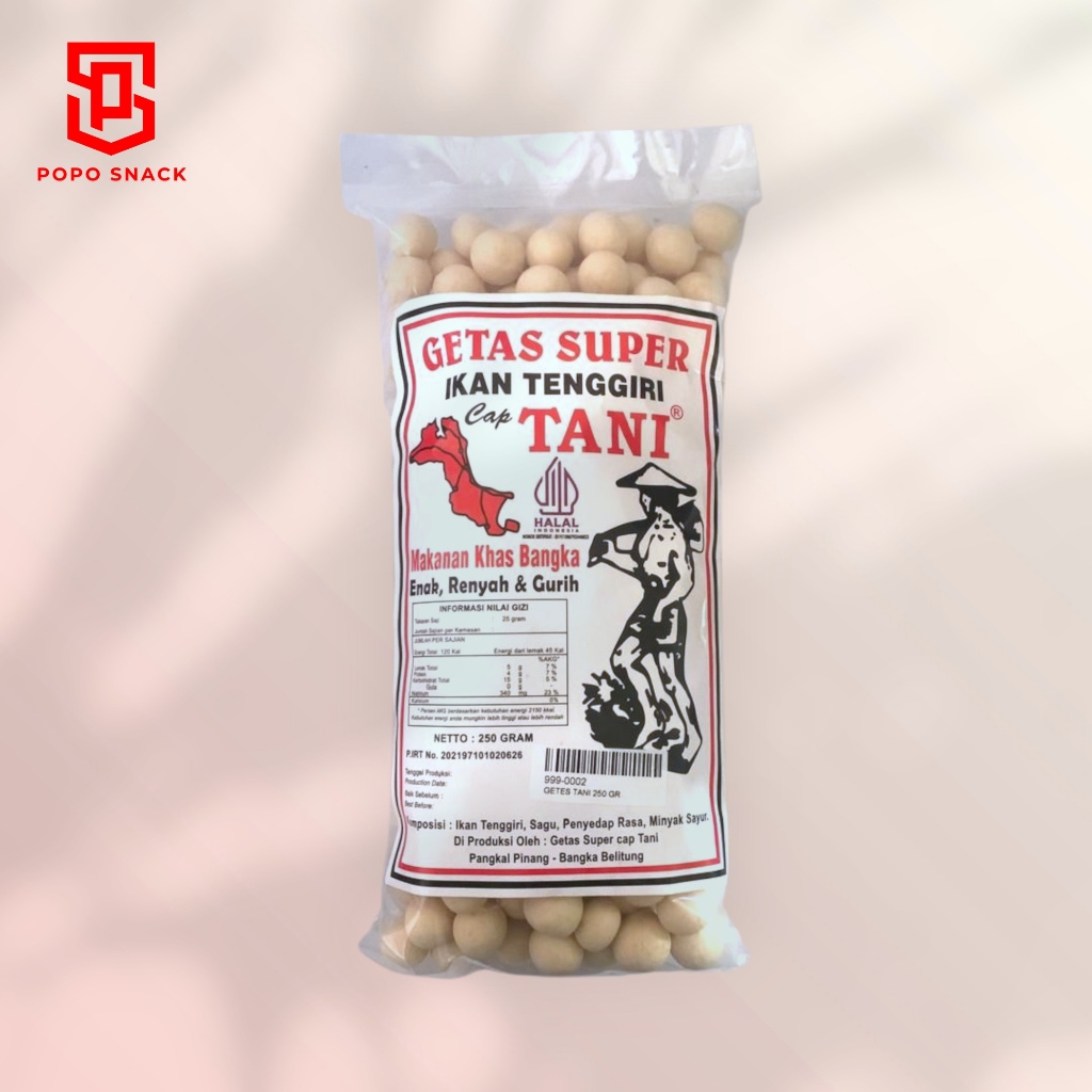 

Getas Super Ikan Tenggiri Cap "TANI" Khas Bangka | Kerupuk Getas | Kretek | Camilan khas Bangka