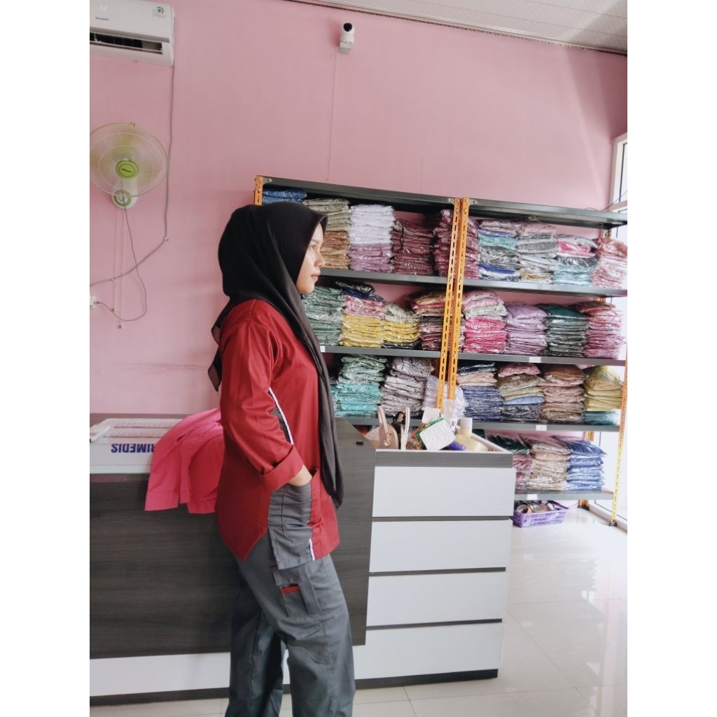 Baju OK LENGAN PANJANG SETELAN CELANA CARGO Kain American Drill