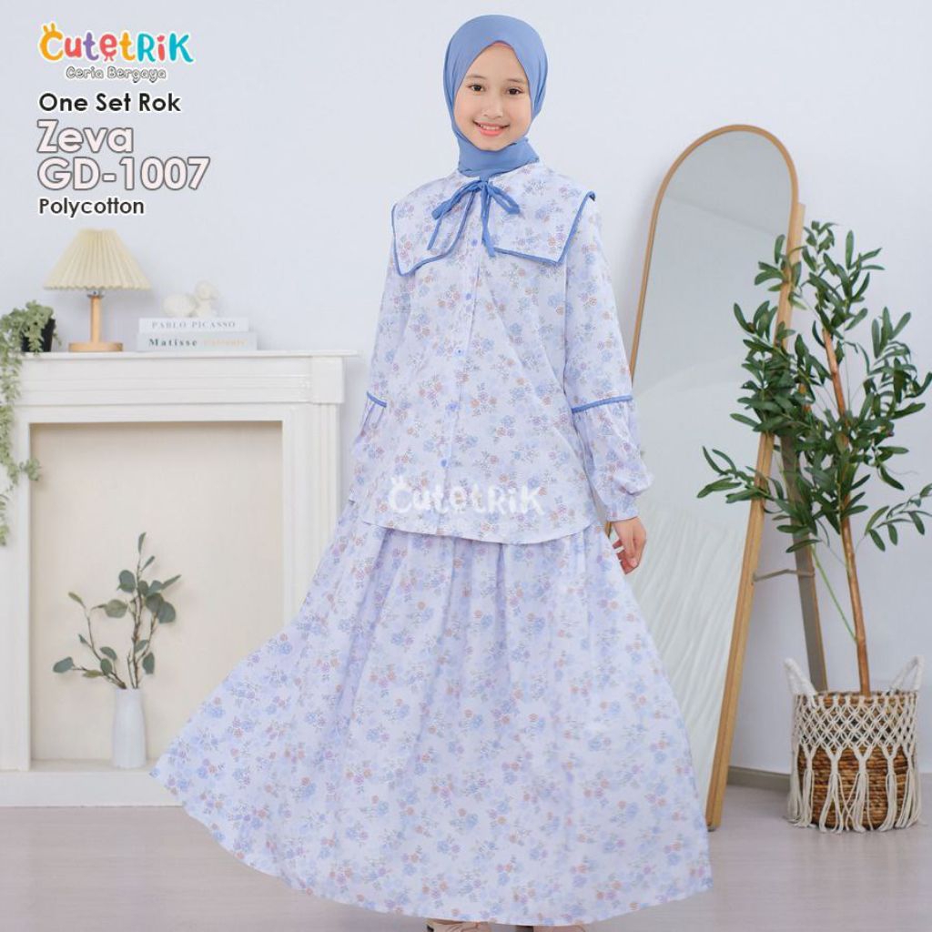 KOREAN LOOK - ZEVA CUTETRIK SETELAN ONE SET ROK ANAK PEREMPUAN TANGGUNG UMUR 10 11 12 13 14 15 16 TA