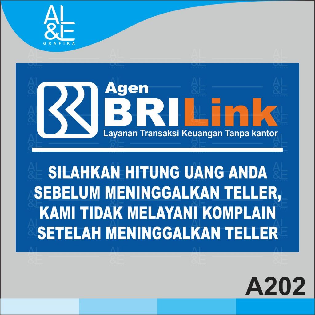 

A202 - Acrylic Sign, Stiker Akrilik Agen BRILink / BRI Link, Tahan Air, Premium dan Murah