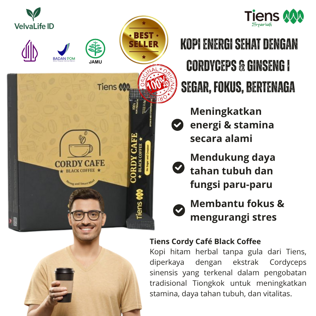 

Cordy Cafe Tiens | Kopi Herbal Rasa Nikmat, Energi Tetap On