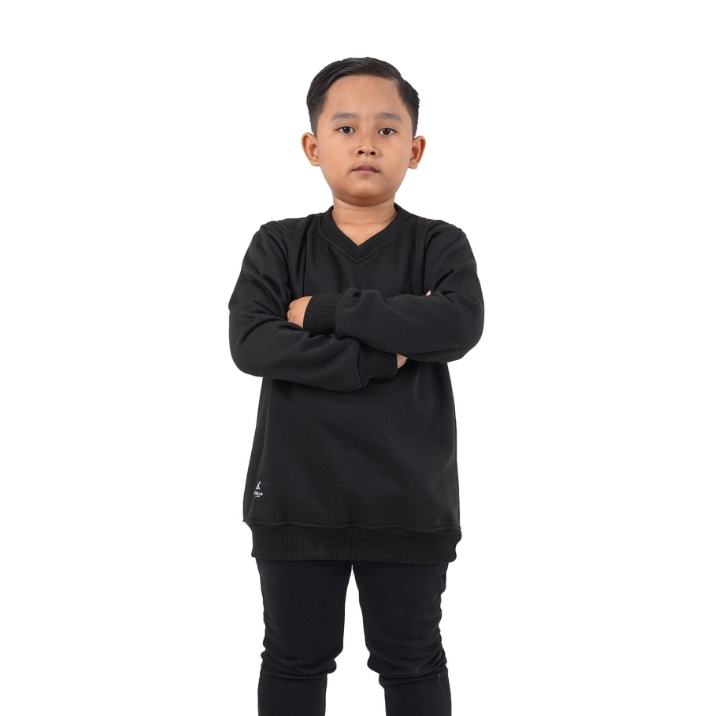 LinkaweOriginal Sweatshirt V neck Anak Basic free sticker & gantungan kunci laki laki