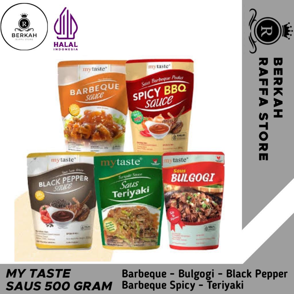 

MY TASTE SAUCE HALAL 500 GRAM BARBEQUE BLACK PEPPER BARBEQUE SPICY BBQ LADA HITAM BBQ LEVEL 3 TERIYAKI BULGOGI