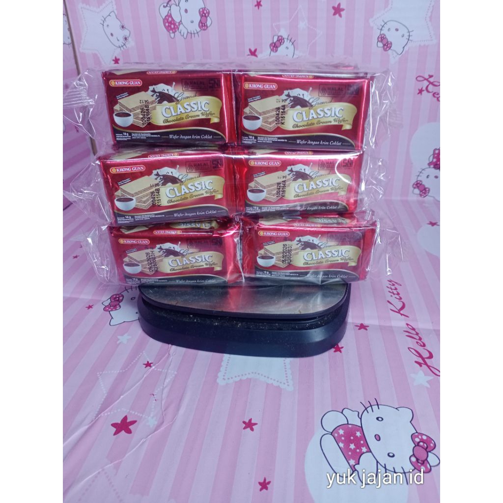 

KHONGGUAN WAFER CLASSIC renceng isi 10pcs 18gr/ wafer chocolate