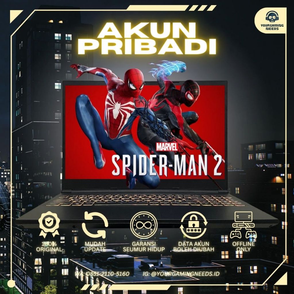 (Akun Pribadi) Spiderman 2 Game PC 100% Original Akun Steam Bukan Sharing Download Private Laptop