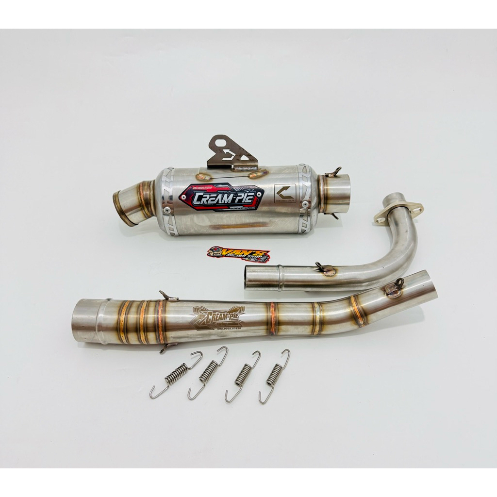 KNALPOT CREAMPIE JOGJA JUPITER Z VEGA R NEW 200CC - 300CC SPEC SPEK BEBASAN FREE TRIOVAL OVAL STAINL