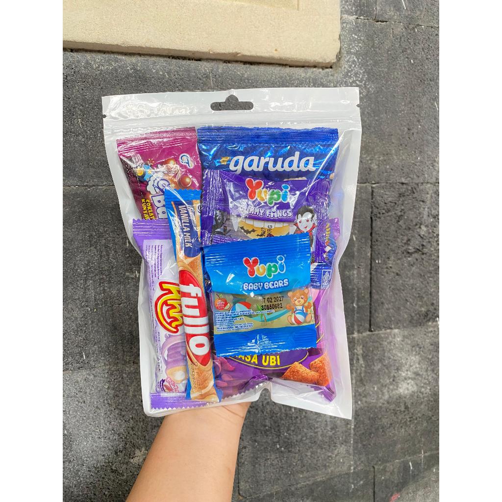 

BIGSIZE minigift mix ungu & biru 7 snack by request