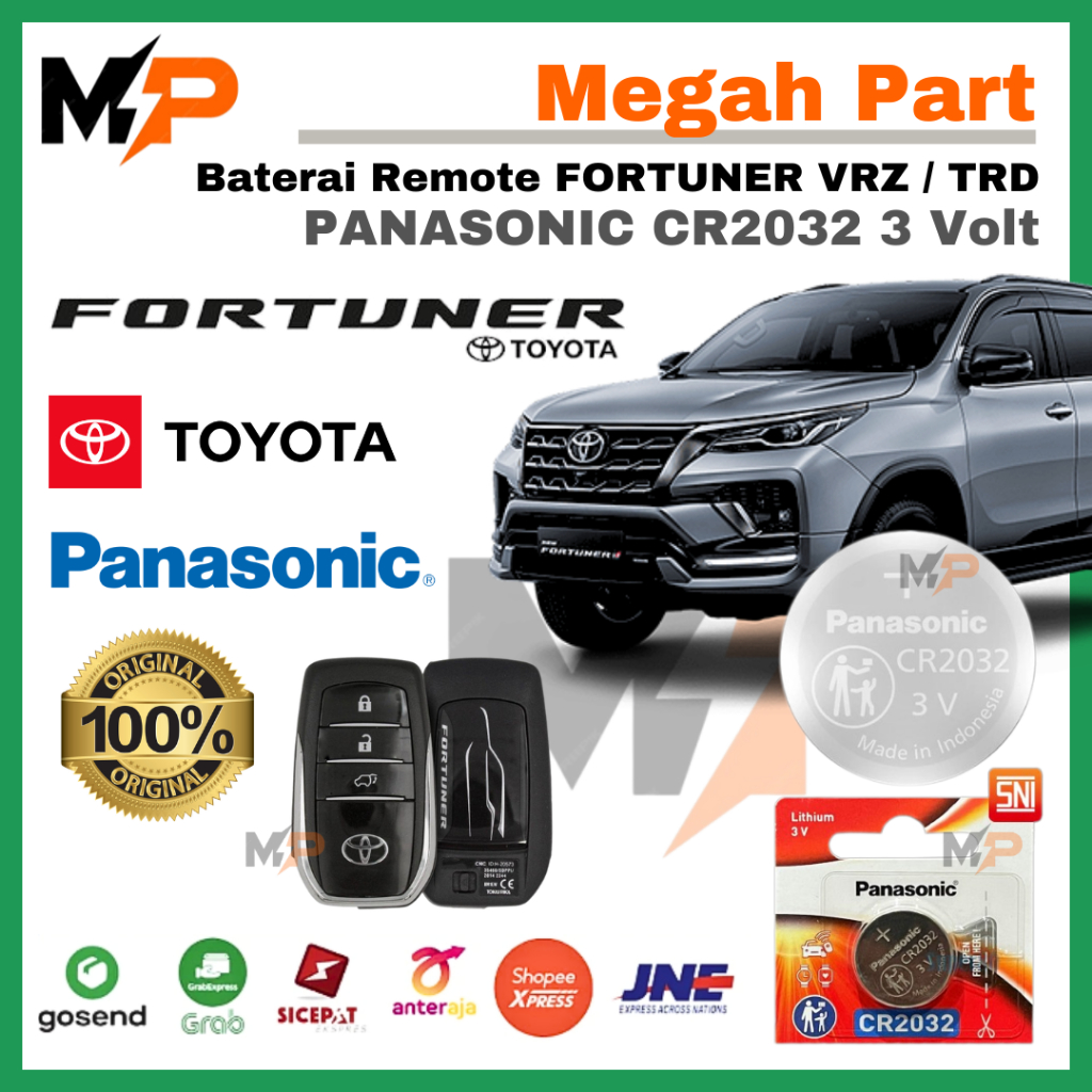 Baterai Remote Mobil FORTUNER TRD VRZ - ORIGINAL PANASONIC CR2032 3 Volt | Battery Remote TOYOTA FOR