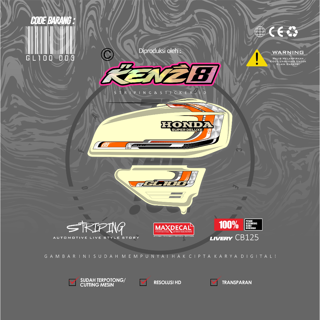 STRIPING GL100 DAILY USE STRIPING GL100 K5 CUSTOM