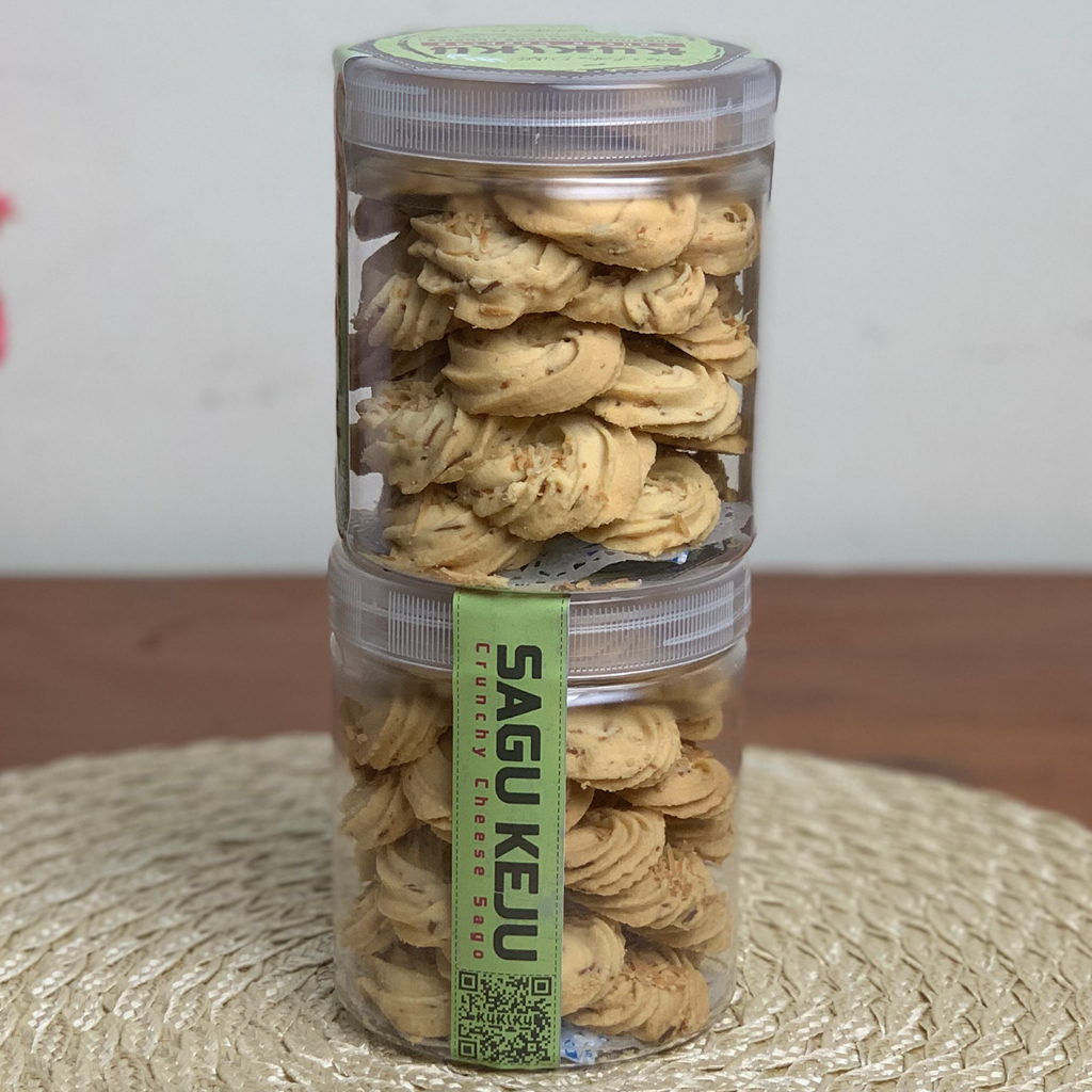 

Kukiku Sagu Keju Cookies Kue Kering Premium Butter Toples 600 ml 240 gram