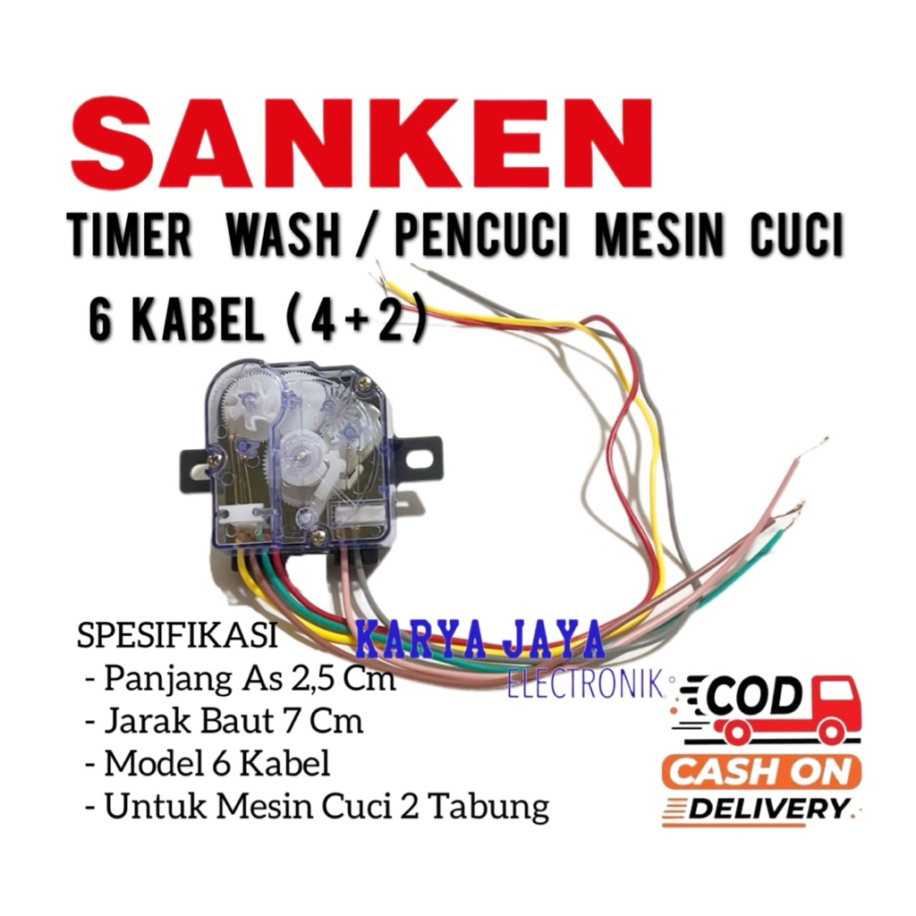 Timer Wash 6 Kabel Mesin Cuci Sanken 2 Tabung - Timer Mesin Cuci Sanken 6 Kabel