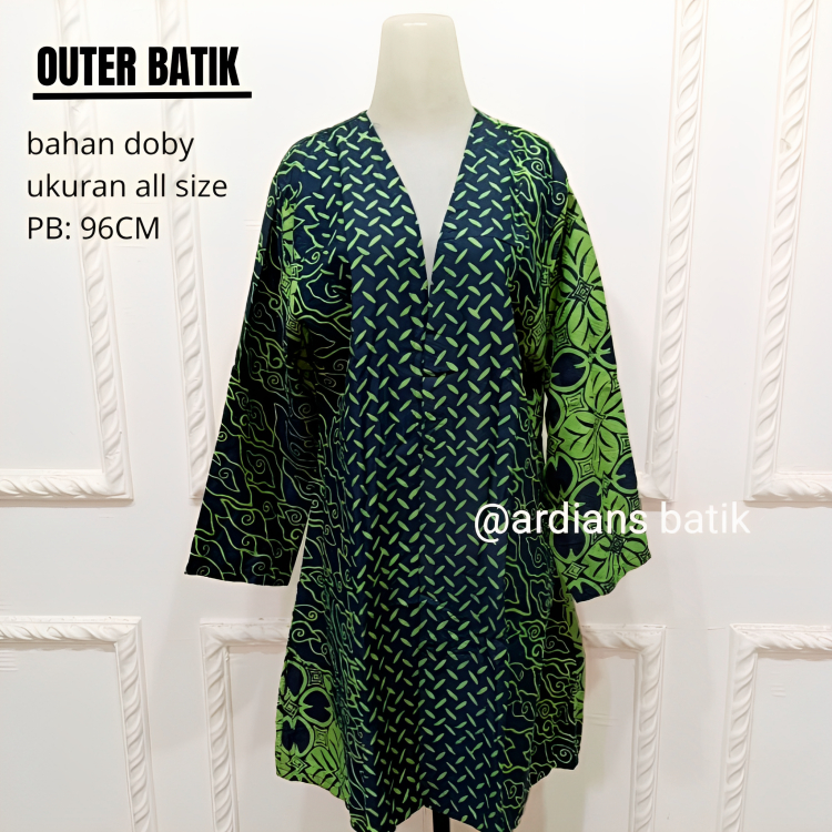 Outer Batik Wanita Cardigan Doby Long Cardi Jumbo Atasan Rompi Premium