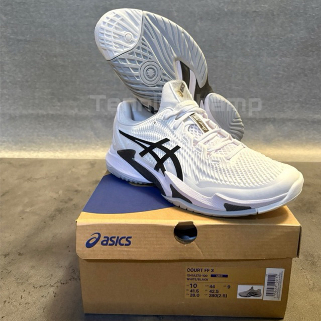 Sepatu Tenis Asics Court FF3 White Black Men/Tennis Shoe Asics Court FF3 White Black Original
