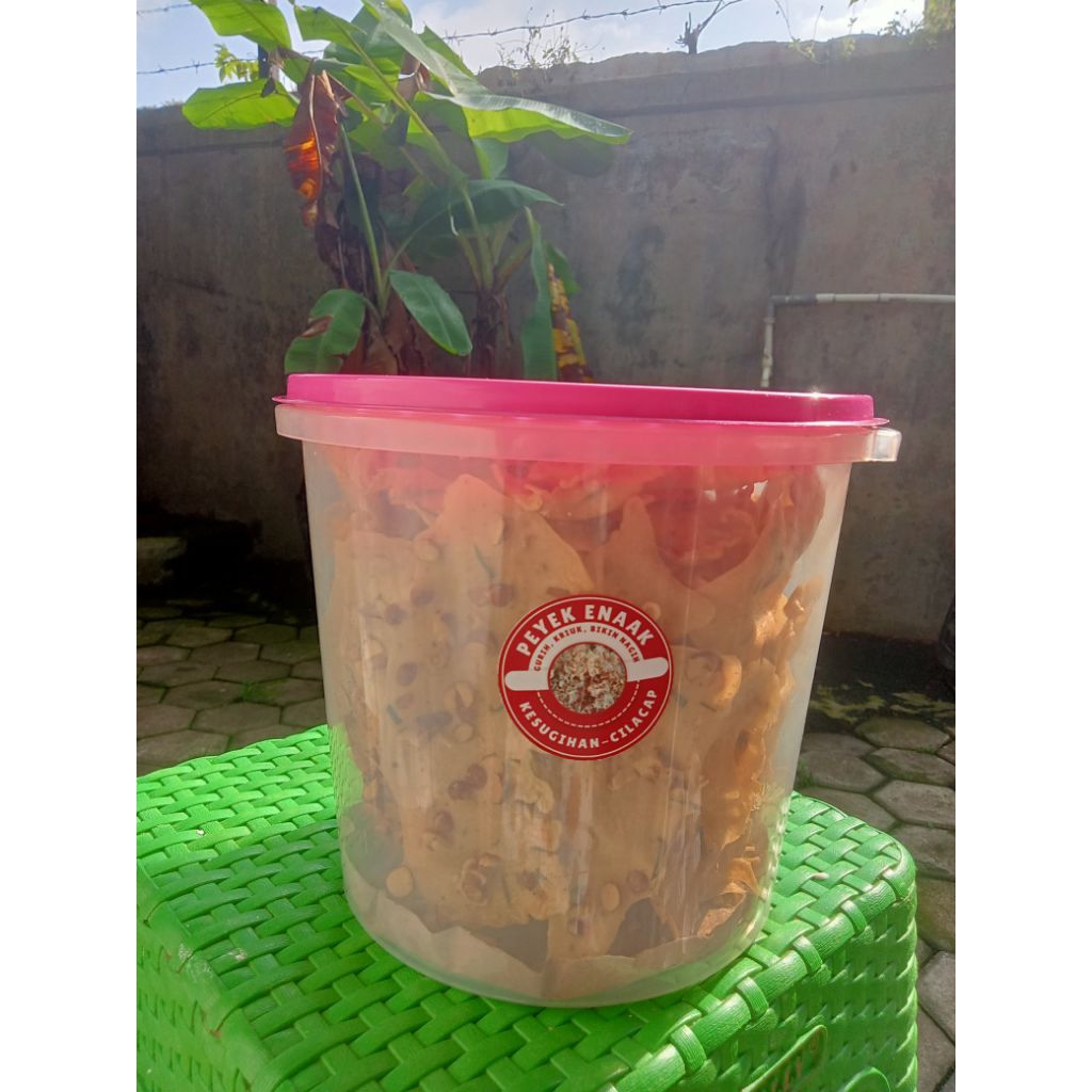 

Peyek kemasan toples 3L dan 5L (gurih kriuk bikin nagih)