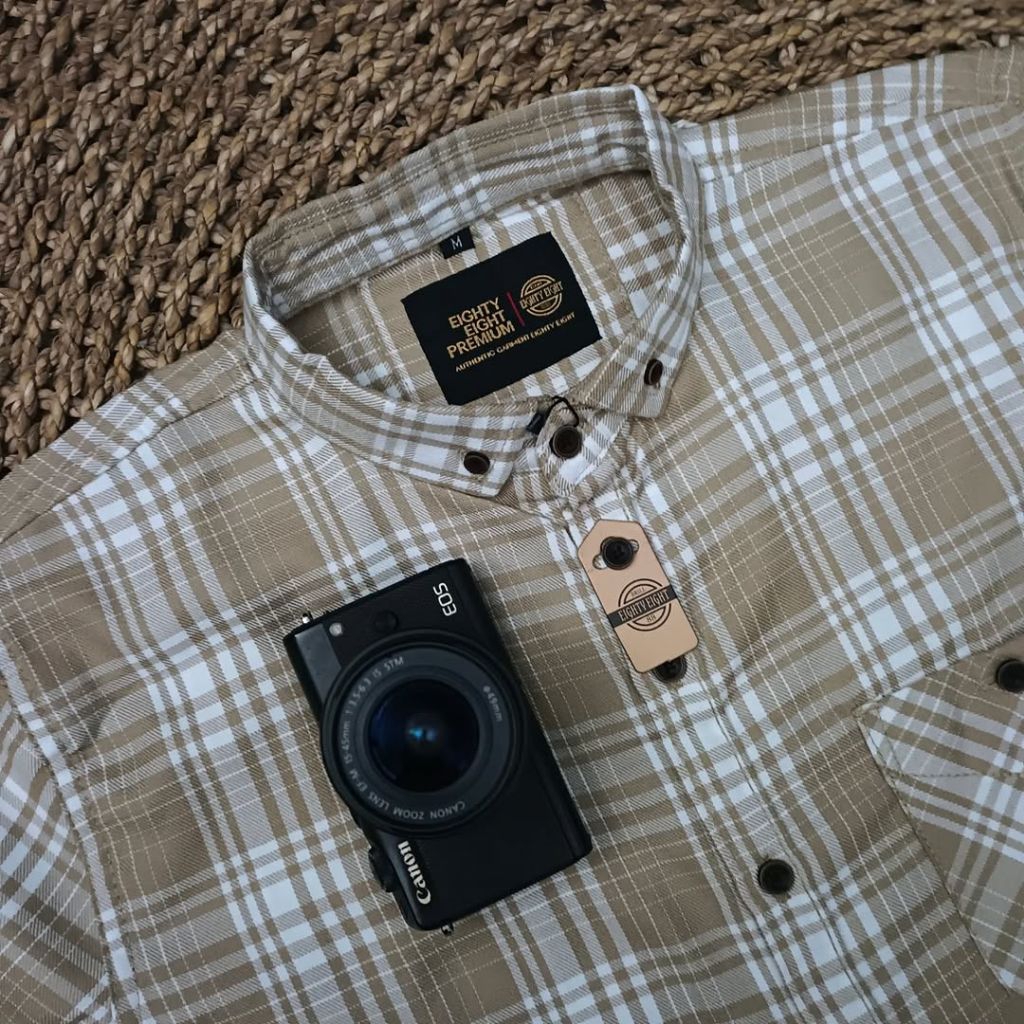 JACK BROWN Black Teracotta Best Seller / flanel/hem pria/ flanel pria/ kemeja flanel/ eighty eight /